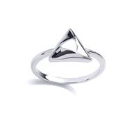 Silver Triangle Hamantaschen Dress Ring - GVR831 Jewelco London White O