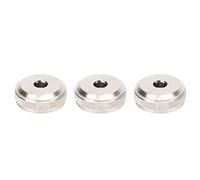Silver Trumpet Valve Cap Set for Repairs, 3 Pcs Bottom | Smooth Key Action, Metal Construction, Replacement for Old or Broken Buttons