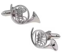 Silver Tuba Percussion Musical Instrument Jazz Brass Band Novelty Shirt Cufflinks