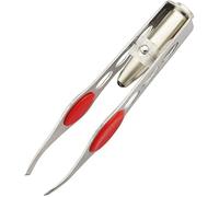 Silver Tweezer with LED Light for Hair Removal Makeup Tool Eyebrow Eyelash Tweezers, Round Trimmer, Lash Trimmer, Hair Tweezers, Brow Tools, Ingrown for Tweezer, Women's