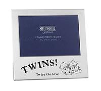Silver Twice the Love Twins Photo Frame