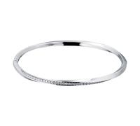 Silver Twisted Pave Cubic Zirconia Bangle
