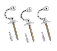 Silver U Shaped Curtain Tieback Hooks with Screws - Decorative and Durable Metal Holdbacks for Drapes, Curtains, and Window Treatments - Easy to Install, Space-Saving Design