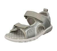 (Silver, UK 11.5 Child) Boys Clarks Hook And Loop Sandals Rocco Wave K - G Fit