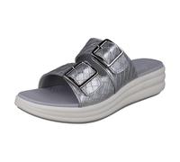 Clarks Drift Buckle Silver Metallic Wedges,heeled Sandals Silver