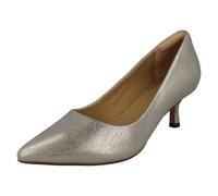 (Silver, UK 5.5) Ladies Clarks Mid Heeled Court Shoes - Violet55 Rae