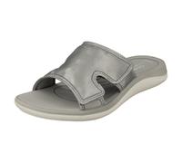 Clarks Ladies Cloudsteppers By Clarks Camo Detailed Mule Sandals Glide Bay 2 - Metallic - UK 6