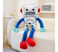 (Silver Universe Outer Space Robot, Large Size 80cm) PET ALLIANCE Plush Toy - Cute Space Robot Doll with Blue & Red Accents, Soft Golden & White Design