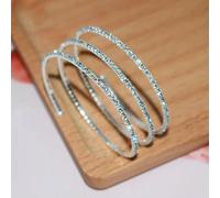 Silver Upper Arm Cuff Swirl Bracelets with Rhinestones Diamonds for Women Ladies-silver 3 rows