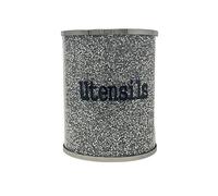 Silver Utensil Jar Sparkle Ornament Bling Crushed Diamond Gift | CRYSTALLIZED Kitchen Utensil jar storage box cannister | Crushed Diamond Display | gift present for all occasion Home Decor