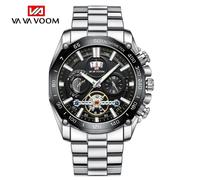 (silver) Va Va Voom Watches Mechanical Automatic Watch Men Tourbillon Sport Clock Casual Business Moon Wrist Watch Men's Mechanical Watches
