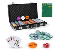 SILVER VALLEY Texas Holdem Poker Set with Deluxe Aluminium Case 300 Piece Pro. Quality Clay Metal Chips, 2 Decks of Pro. Plastic Playing Cards with 1 Double-Sided Reversible Flet Mat
