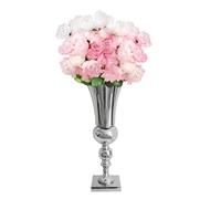 Silver Vase for Flowers, 50CM Tall Flower Vase Metal Wedding Centerpieces for Tables, Flower Vases for Living Room, Wedding Party Decoration (50cm H)
