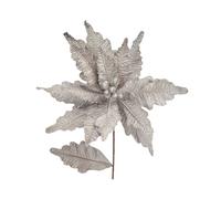 Silver Velvet Poinsettia Stem 68cm (Each)