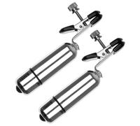 silver Vibrating Bullet Nipple Clamps