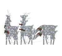 (silver) vidaXL 3/6x Christmas Reindeer Family Mesh Lighted Reindeer Multi Colours