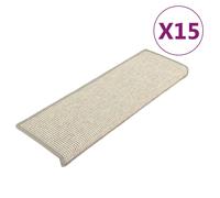 vidaXL Stair Mats 15 pcs 65x21x4 cm Silver Rectangular Edge