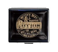 Silver Vintage Pill Box 7 Day Metal Pill Box with Mirror and 8 Compartments Cute Travel Pill Organizer for Purse (Potion)