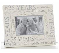 Silver Wedding 25th Anniversary Script Photo Frame 6" x 4"