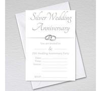 Silver Wedding Anniversary Invitations for Party Celebrations of 25 Years of Marriage: 25th Wedding Anniversary Invites (Pack of 20 with Envelopes)