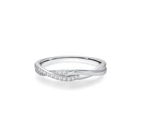 Silver Wedding Band Women, Women's Wedding Ring with Created Diamond 14K White Gold Size O 1/2