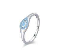 Silver Wedding Bands Sterling Silver 925 Rings 1.5mm Turquoise Light Blue Teardrop-Shaped Tape with Turquoise Size J 1/2 Gifts for Mother Modern