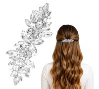 Silver Wedding Hair Accessories for Women - Sparkly Crystal Rhinestone Hair Clips & Fancy Flower Pins - Elegant Bridal & Prom Hair Decor That Stays Secure All Day
