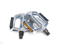 Silver Wellgo Metal BMX Platform Pedals - 1/2" (1 piece crank)