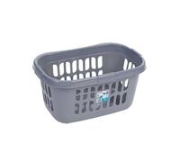 (Silver) Wham Hipster Laundry Basket Modern High Grade Plastic Linen Washing Carrier