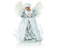 Silver & White 30cm Christmas Tree Top Fairy Angel House Decoration Ornament