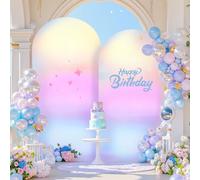 Silver White Arch Covers 7.2 and 6ft Sequin Sparkly Birthday Party Arch Backdrop Covers Set of 2 Spandex Shimmer Balloon Arch Stand Cover for Wedding Bridal Shower Baby Shower Photo Arches Background