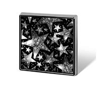 Silver White Shiny Sparkles and Sequins in The Form of Stars Square Badge Smooth Surface Lapel Tie Pin, Lightweight Badge for Women Men Office Worker Nurse Teacher Student Shirts Backpack