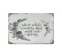 Silver White Winters That Melt Into Spring Winter Decor Vintage Tin Sign Metal Sign Retro Wall Decor For Home Cafes Office Store Pubs Club Sign Gift Plaque Tin Sign Christmas Decor 8"x12"