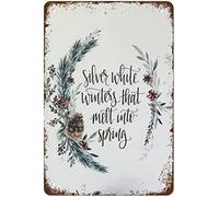 Silver White Winters That Melt Into Spring Winter Spring Decor Vintage Tin Signs Metal Sign for Home Cafes Office Store Pubs Club Sign Gift 8x12 Inch