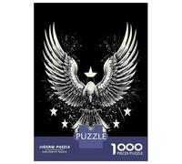 Silver Winged Eagle Jigsaw Puzzle for Adults 1000 Piece Puzzle Game Stylish Pattern Family Relaxation Gift 52x38cm/1000pcs