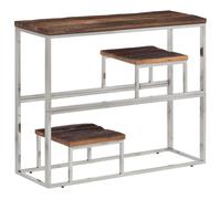 (silver, Wood) vidaXL Console Table End Table Silver Stainless Steel and Solid Wood Sleeper