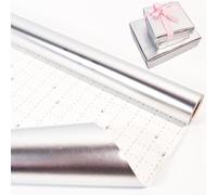 Silver Wrapping Paper Roll,43cm*10m Silver Metallic Wrapping Paper,Luxury Matte Gift Wrap for Birthday,Party, Wedding,Christmas,Festive Decorations,DIY Crafts