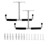 Silver X2 Overhead Garage Storage Hooks Utility Hook Rack Ceiling Mount Hanger +Screw