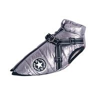 Silver XXL Waterproof Dog Coat with Harness - Warm & Soft Winter Vest in 9 Colors