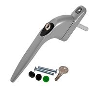 Silver Yale UPVC Window Handle Inline Double Glazing Universal Key Locking Espag - 40mm Spindle