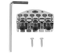 Silver Zinc Alloy Electric Guitar String Lock Nut with Headstock String Retainer Bar, Lightweight and Portable, Easy to Install with Complimentary Wrench and Screws,