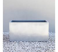 Silver Zinc Metal Trough Outdoor Planter Garden Plant Pot Flower Bed Rectangle