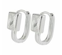 Silver Zircon Earrings with Niche Design Minimalist Ins Style Geometric Ear Studs for Women for Daily Dating Gift