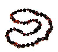 SilverAmber Jewellery - Baltic Amber Necklace Cherry - Polished - Handmade 100% Genuine Amber Beads - Premium Quality - Size 41 cm
