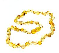 SilverAmber Jewellery - Baltic Amber Necklace Honey - Polished - Handmade 100% Genuine Amber Beads - Premium Quality - Size 36 cm
