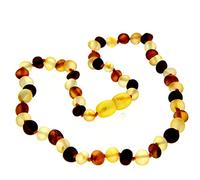 SilverAmber Jewellery - Baltic Amber Necklace Mix - Raw - Handmade 100% Genuine Amber Beads - Premium Quality - Size 41 cm