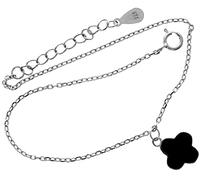 SilverAmber Jewellery UK - 925 Sterling Silver Rhodium Plated Moroccan Clover Bracelet - Length 17.5 cm + 3.5 cm - CH-1022