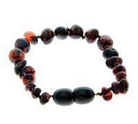 SilverAmber Jewellery UK New Baltic Amber Anklet Bracelet Cherry - Handmade 100% Genuine Amber Polished Beads - Premium Quality - Sizes 12-27 CM - (Size: 21 CM)