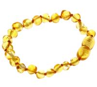 SilverAmber Jewellery UK New Baltic Amber Anklet Bracelet Honey - Handmade 100% Genuine Amber Polished Beads - Premium Quality - Sizes 12-27 CM - (Size: 17 CM)