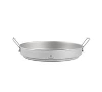 SILVERANT Titanium Camping Plates, Outdoor Dishware with Folding Handle Portable Cookware for Picnic Hiking Backpacking Bushcraft (1500ml)
